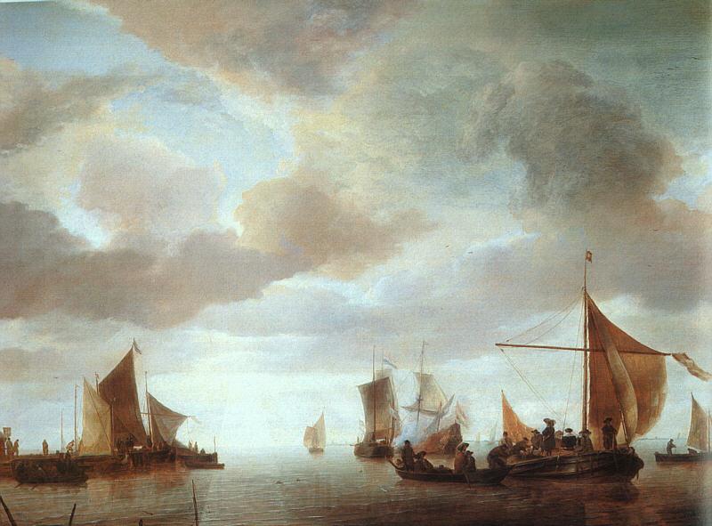Jan van de Capelle Ships on a Calm Norge oil painting art